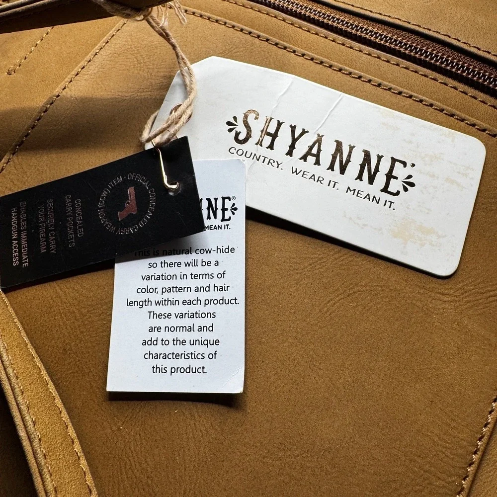 NEW Shyanne Conceal Carry Hair-On Leather Tote Bag‎ Large Gold Foil Western